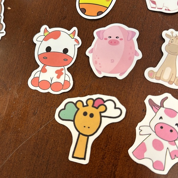 NEW Set of 8 cute animal stickers - farm zoo - Picture 3 of 6